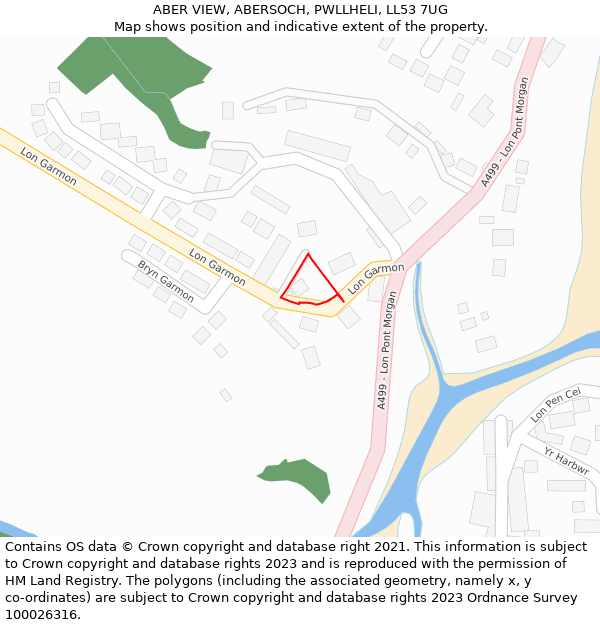 ABER VIEW, ABERSOCH, PWLLHELI, LL53 7UG: Location map and indicative extent of plot