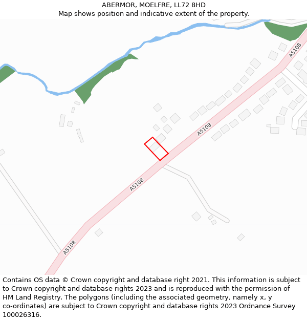 ABERMOR, MOELFRE, LL72 8HD: Location map and indicative extent of plot