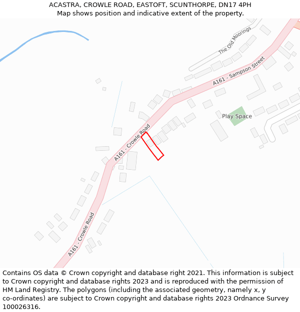 ACASTRA, CROWLE ROAD, EASTOFT, SCUNTHORPE, DN17 4PH: Location map and indicative extent of plot