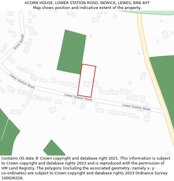 ACORN HOUSE, LOWER STATION ROAD, NEWICK, LEWES, BN8 4HT: Location map and indicative extent of plot
