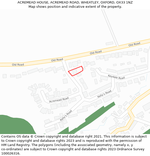 ACREMEAD HOUSE, ACREMEAD ROAD, WHEATLEY, OXFORD, OX33 1NZ: Location map and indicative extent of plot