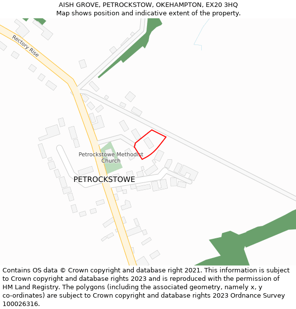 AISH GROVE, PETROCKSTOW, OKEHAMPTON, EX20 3HQ: Location map and indicative extent of plot