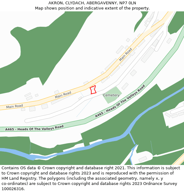 AKRON, CLYDACH, ABERGAVENNY, NP7 0LN: Location map and indicative extent of plot