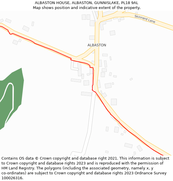 ALBASTON HOUSE, ALBASTON, GUNNISLAKE, PL18 9AL: Location map and indicative extent of plot