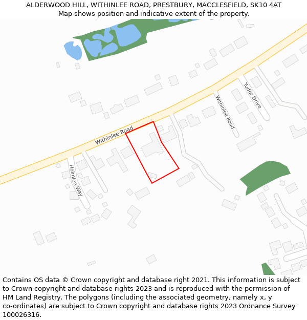 ALDERWOOD HILL, WITHINLEE ROAD, PRESTBURY, MACCLESFIELD, SK10 4AT: Location map and indicative extent of plot