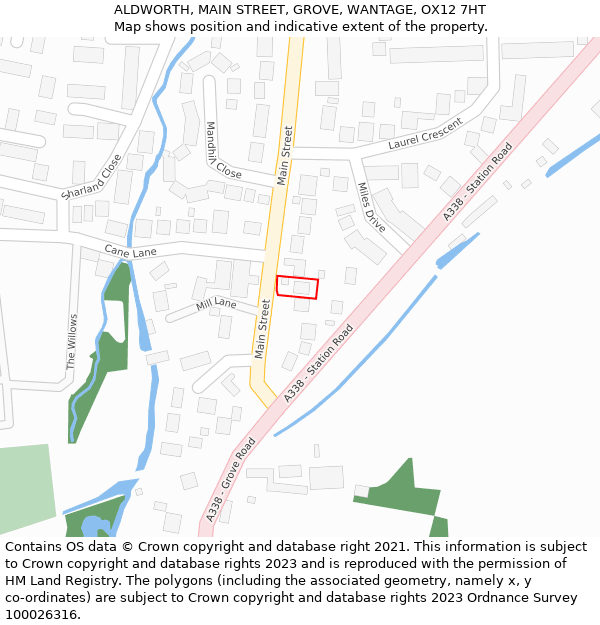 ALDWORTH, MAIN STREET, GROVE, WANTAGE, OX12 7HT: Location map and indicative extent of plot