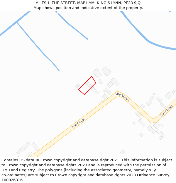 ALIESH, THE STREET, MARHAM, KING'S LYNN, PE33 9JQ: Location map and indicative extent of plot