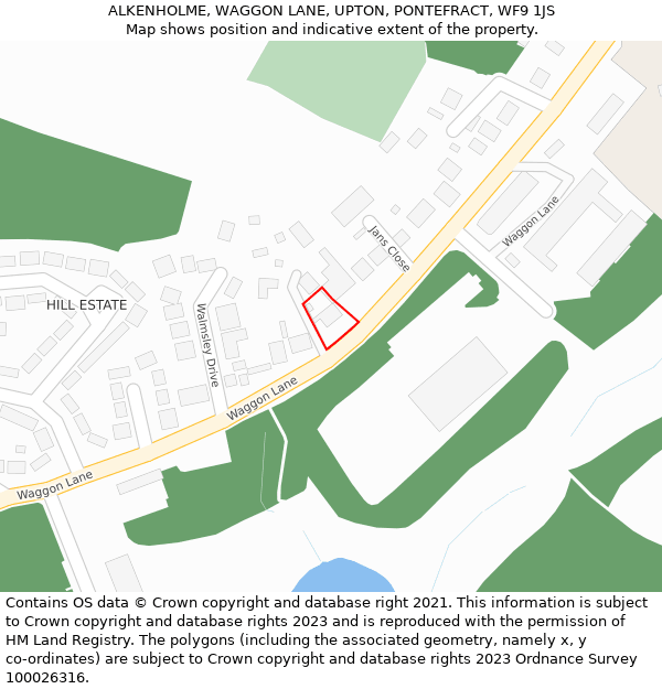 ALKENHOLME, WAGGON LANE, UPTON, PONTEFRACT, WF9 1JS: Location map and indicative extent of plot