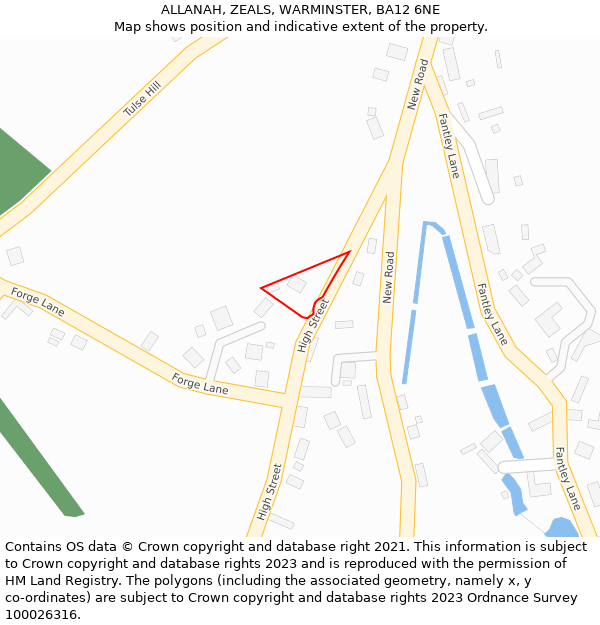 ALLANAH, ZEALS, WARMINSTER, BA12 6NE: Location map and indicative extent of plot