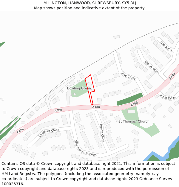 ALLINGTON, HANWOOD, SHREWSBURY, SY5 8LJ: Location map and indicative extent of plot