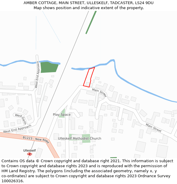 AMBER COTTAGE, MAIN STREET, ULLESKELF, TADCASTER, LS24 9DU: Location map and indicative extent of plot