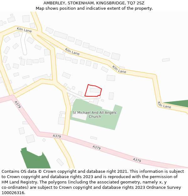 AMBERLEY, STOKENHAM, KINGSBRIDGE, TQ7 2SZ: Location map and indicative extent of plot