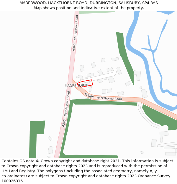 AMBERWOOD, HACKTHORNE ROAD, DURRINGTON, SALISBURY, SP4 8AS: Location map and indicative extent of plot