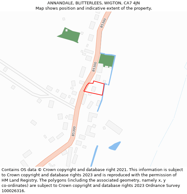 ANNANDALE, BLITTERLEES, WIGTON, CA7 4JN: Location map and indicative extent of plot