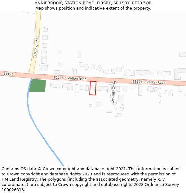 ANNIEBROOK, STATION ROAD, FIRSBY, SPILSBY, PE23 5QR: Location map and indicative extent of plot