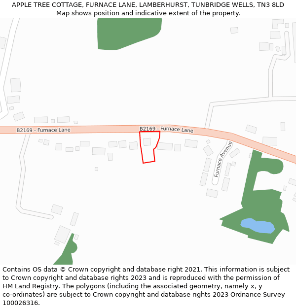 APPLE TREE COTTAGE, FURNACE LANE, LAMBERHURST, TUNBRIDGE WELLS, TN3 8LD: Location map and indicative extent of plot