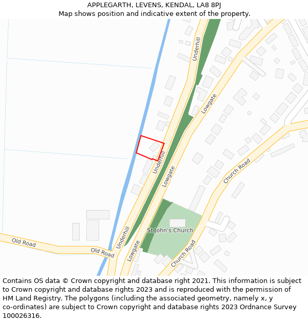 APPLEGARTH, LEVENS, KENDAL, LA8 8PJ: Location map and indicative extent of plot