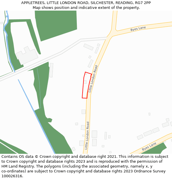 APPLETREES, LITTLE LONDON ROAD, SILCHESTER, READING, RG7 2PP: Location map and indicative extent of plot