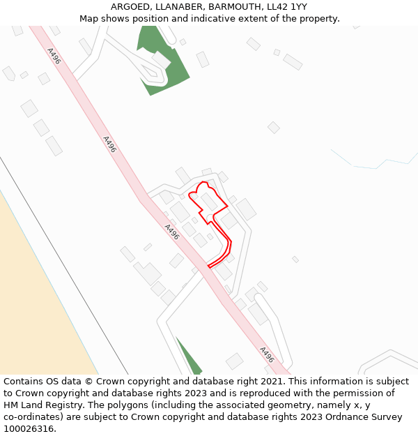 ARGOED, LLANABER, BARMOUTH, LL42 1YY: Location map and indicative extent of plot