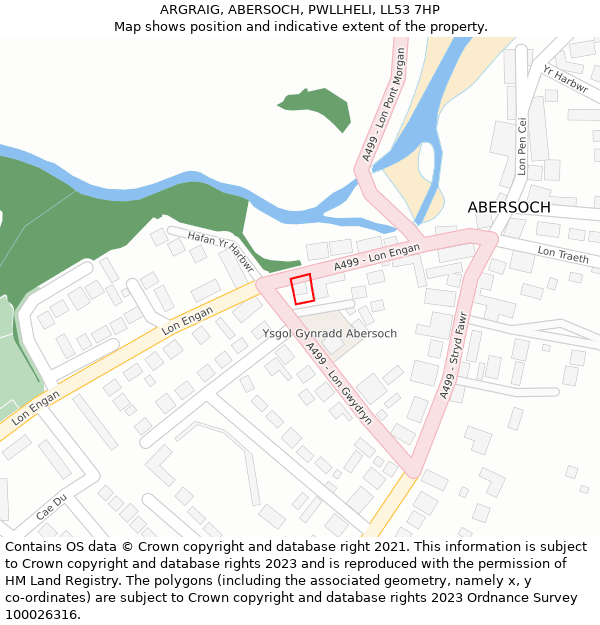 ARGRAIG, ABERSOCH, PWLLHELI, LL53 7HP: Location map and indicative extent of plot