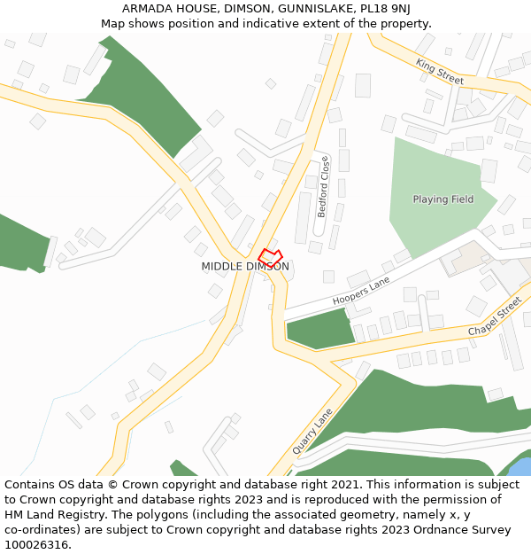 ARMADA HOUSE, DIMSON, GUNNISLAKE, PL18 9NJ: Location map and indicative extent of plot