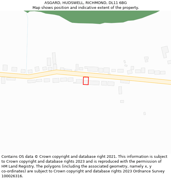 ASGARD, HUDSWELL, RICHMOND, DL11 6BG: Location map and indicative extent of plot