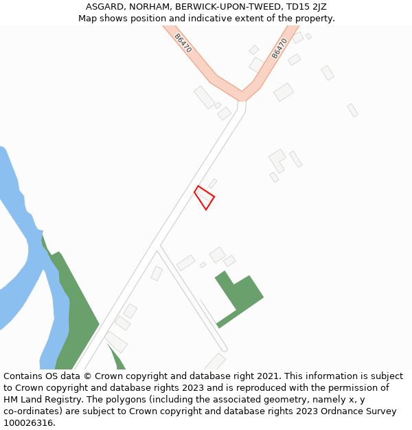 ASGARD, NORHAM, BERWICK-UPON-TWEED, TD15 2JZ: Location map and indicative extent of plot