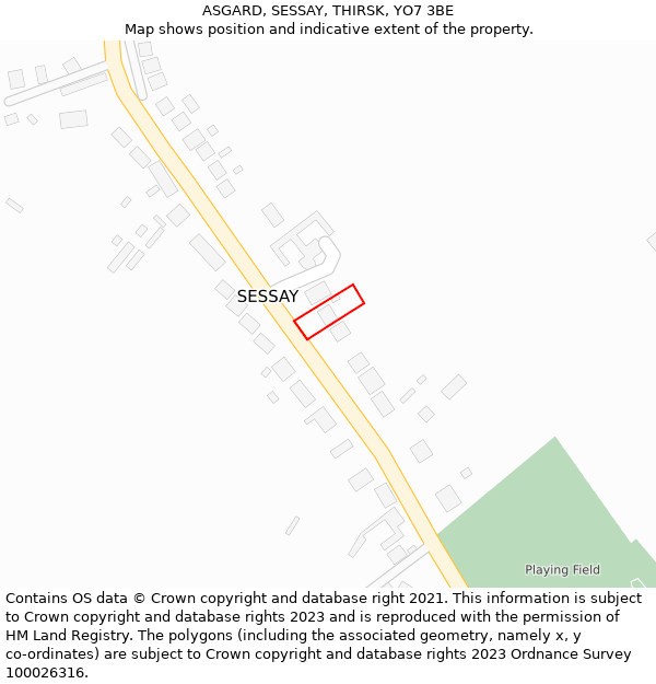 ASGARD, SESSAY, THIRSK, YO7 3BE: Location map and indicative extent of plot