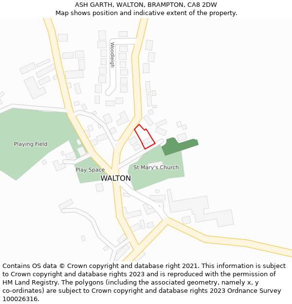 ASH GARTH, WALTON, BRAMPTON, CA8 2DW: Location map and indicative extent of plot