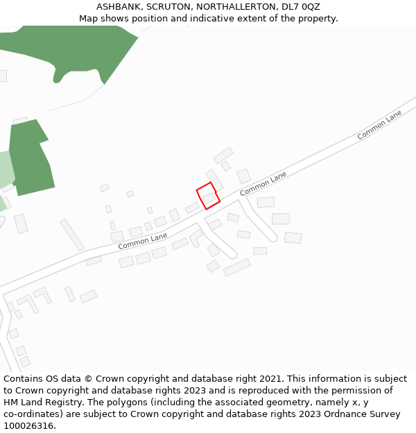 ASHBANK, SCRUTON, NORTHALLERTON, DL7 0QZ: Location map and indicative extent of plot