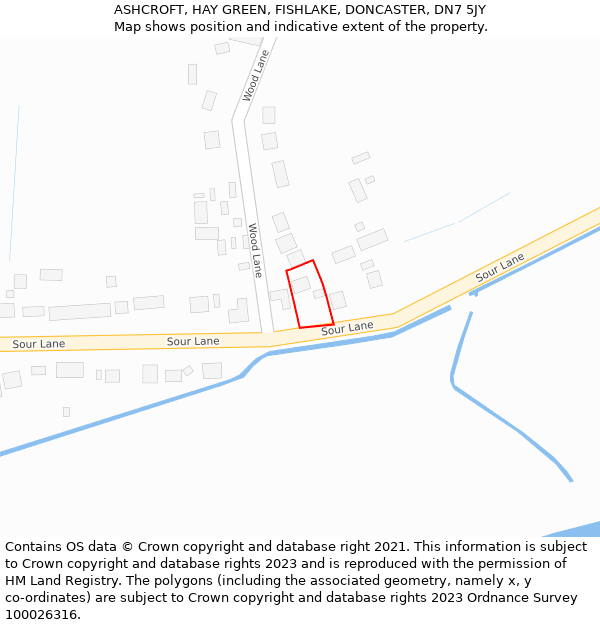 ASHCROFT, HAY GREEN, FISHLAKE, DONCASTER, DN7 5JY: Location map and indicative extent of plot