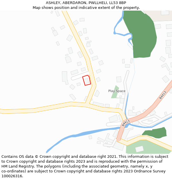 ASHLEY, ABERDARON, PWLLHELI, LL53 8BP: Location map and indicative extent of plot