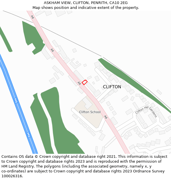 ASKHAM VIEW, CLIFTON, PENRITH, CA10 2EG: Location map and indicative extent of plot