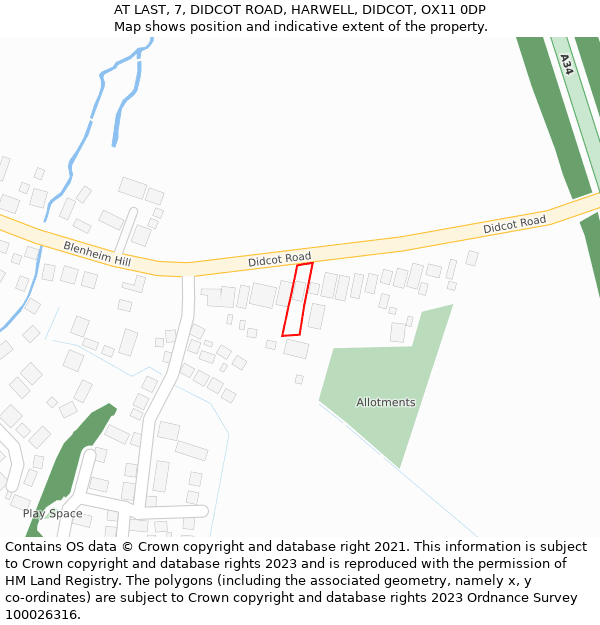 AT LAST, 7, DIDCOT ROAD, HARWELL, DIDCOT, OX11 0DP: Location map and indicative extent of plot