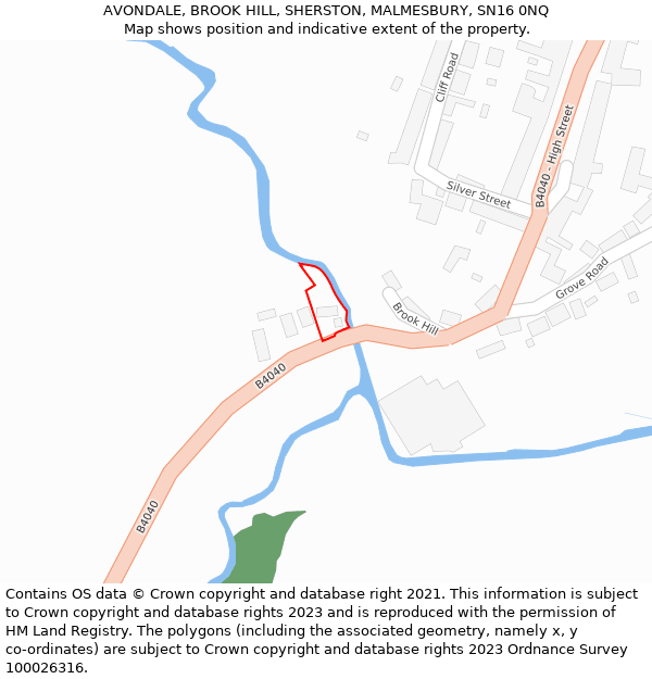 AVONDALE, BROOK HILL, SHERSTON, MALMESBURY, SN16 0NQ: Location map and indicative extent of plot