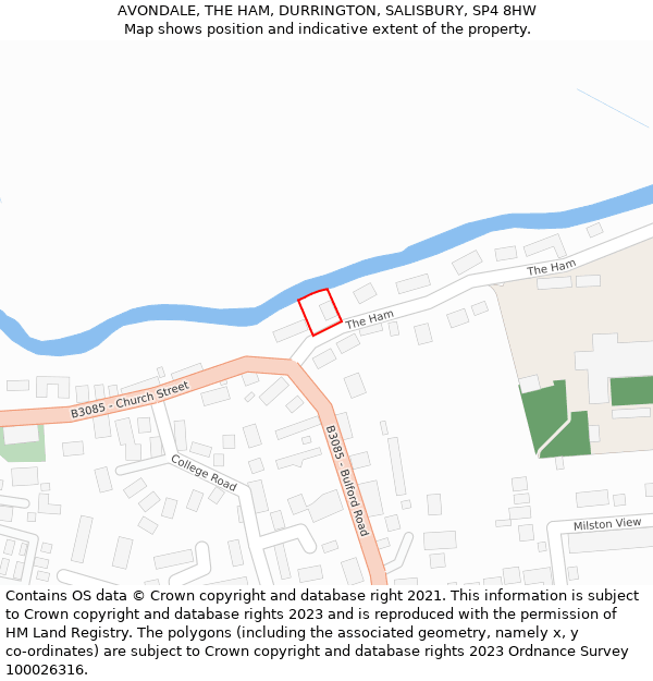 AVONDALE, THE HAM, DURRINGTON, SALISBURY, SP4 8HW: Location map and indicative extent of plot