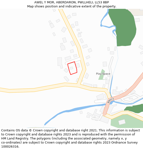 AWEL Y MOR, ABERDARON, PWLLHELI, LL53 8BP: Location map and indicative extent of plot