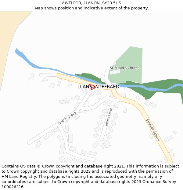 AWELFOR, LLANON, SY23 5HS: Location map and indicative extent of plot