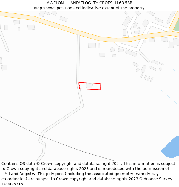 AWELON, LLANFAELOG, TY CROES, LL63 5SR: Location map and indicative extent of plot