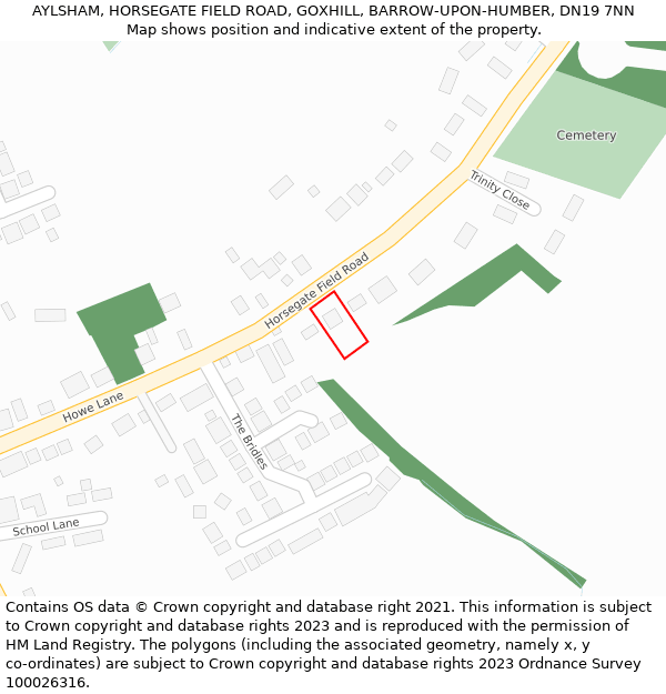 AYLSHAM, HORSEGATE FIELD ROAD, GOXHILL, BARROW-UPON-HUMBER, DN19 7NN: Location map and indicative extent of plot