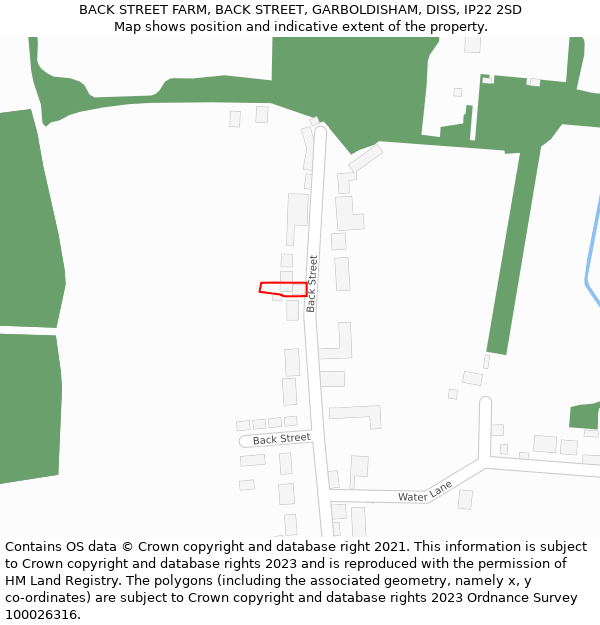 BACK STREET FARM, BACK STREET, GARBOLDISHAM, DISS, IP22 2SD: Location map and indicative extent of plot