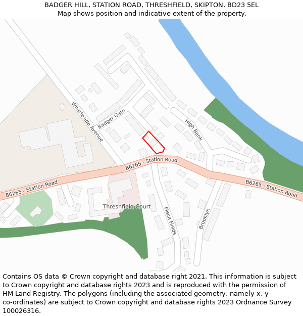 BADGER HILL, STATION ROAD, THRESHFIELD, SKIPTON, BD23 5EL: Location map and indicative extent of plot