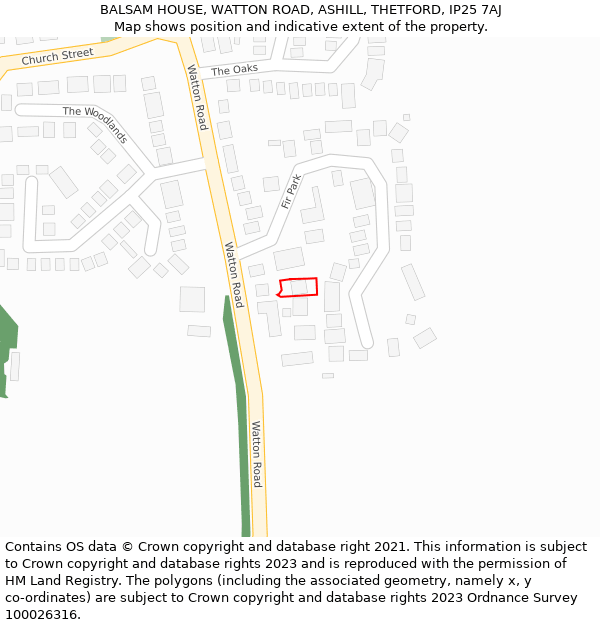 BALSAM HOUSE, WATTON ROAD, ASHILL, THETFORD, IP25 7AJ: Location map and indicative extent of plot