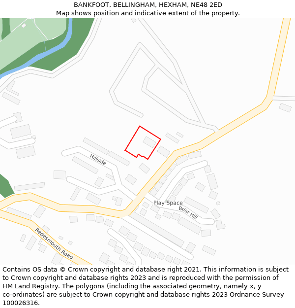 BANKFOOT, BELLINGHAM, HEXHAM, NE48 2ED: Location map and indicative extent of plot