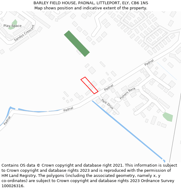 BARLEY FIELD HOUSE, PADNAL, LITTLEPORT, ELY, CB6 1NS: Location map and indicative extent of plot