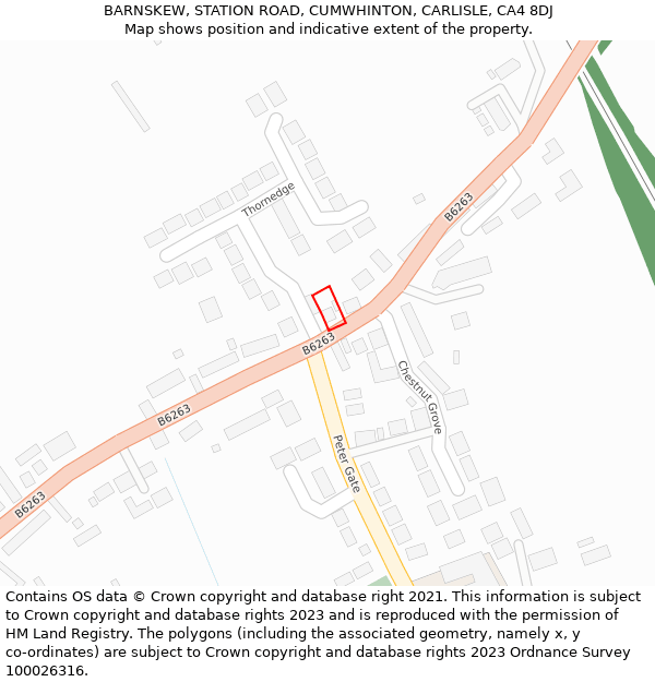 BARNSKEW, STATION ROAD, CUMWHINTON, CARLISLE, CA4 8DJ: Location map and indicative extent of plot