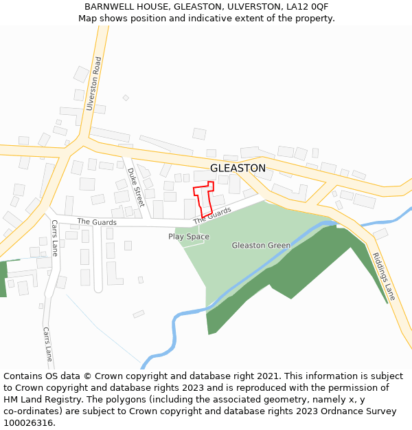 BARNWELL HOUSE, GLEASTON, ULVERSTON, LA12 0QF: Location map and indicative extent of plot