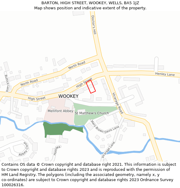 BARTON, HIGH STREET, WOOKEY, WELLS, BA5 1JZ: Location map and indicative extent of plot