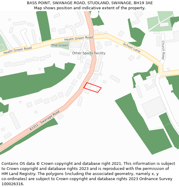 BASS POINT, SWANAGE ROAD, STUDLAND, SWANAGE, BH19 3AE: Location map and indicative extent of plot