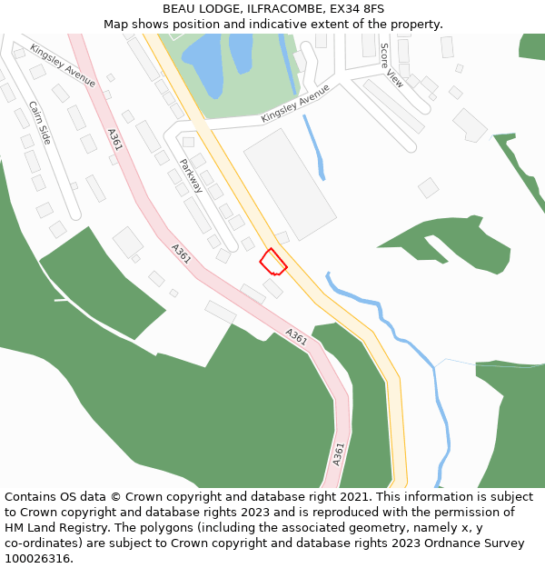 BEAU LODGE, ILFRACOMBE, EX34 8FS: Location map and indicative extent of plot